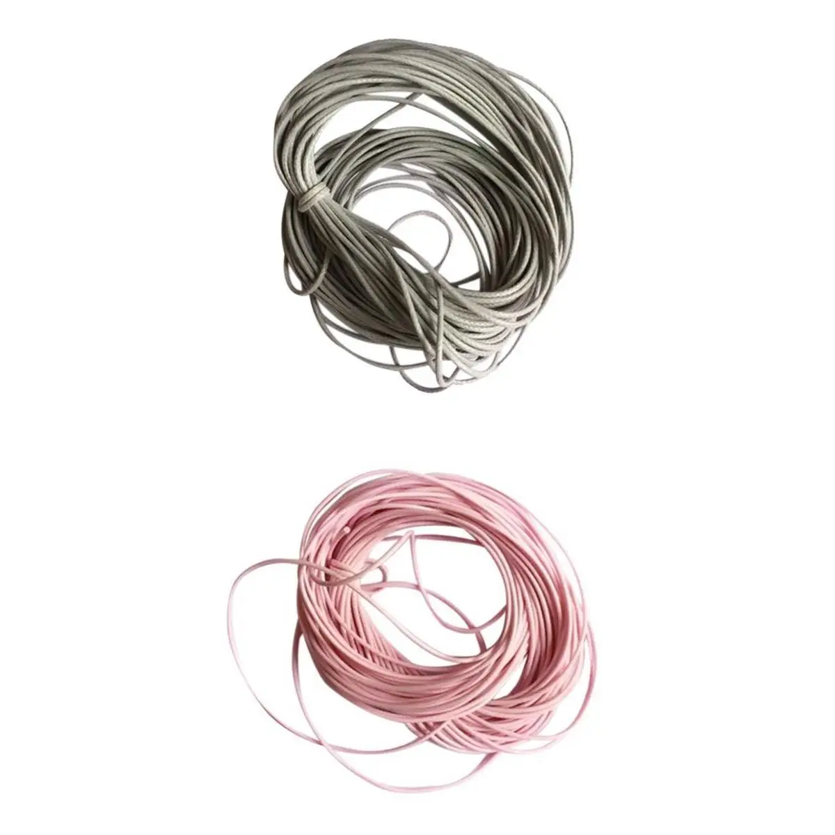 10 M Wax Nylon String Rope DIY Bracelet Necklace Jewelry Making Cord Thread 1mm Diameter Grey and Pink