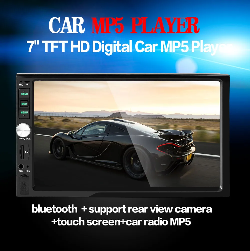 Для Android Авто Bluetooth стерео аудио в-Дэш Aux Вход приемник SD/USB MP5 плеер+ Камера Экран Авто адаптер