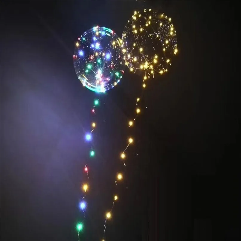 20 дюймов светящиеся светодиодные воздушные шары прозрачные круглые декоративные пузырьки вечерние свадебные 30RJ10