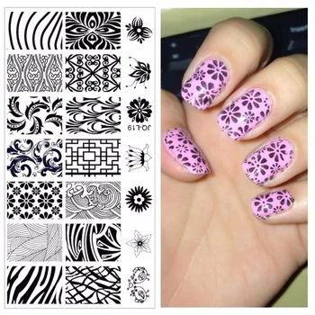 WUF 1 Pc Professional Nail Art Stamper Fashion Nail Art Stainless Steel Stamp Image Plate For Diy Nail Art #JQ-L19