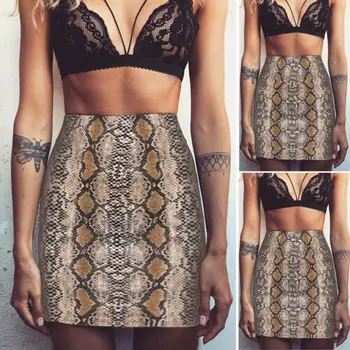 

Summer Leopard Skirt Sexy Womens A-Line Mini Skirt Pleated Stretch Tight Bodycon High Waist Skirt