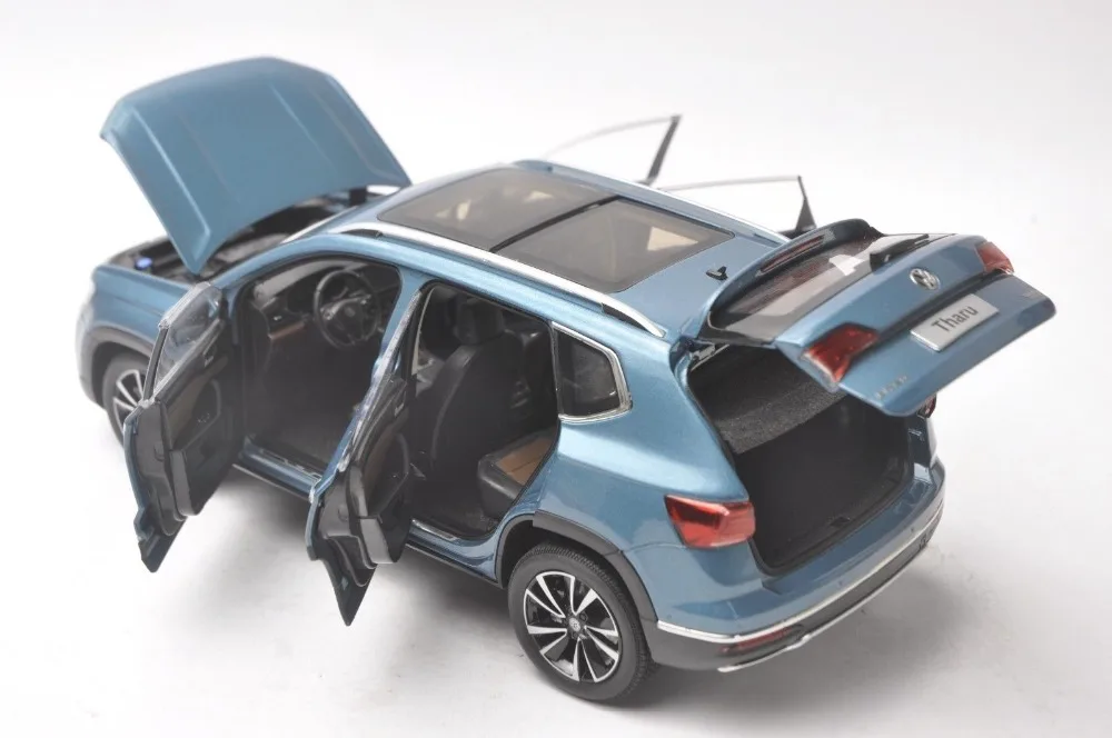 Модель литая под давлением в масштабе 1:18 для Volkswagen VW Tharu 2018 Blue новинка внедорожник