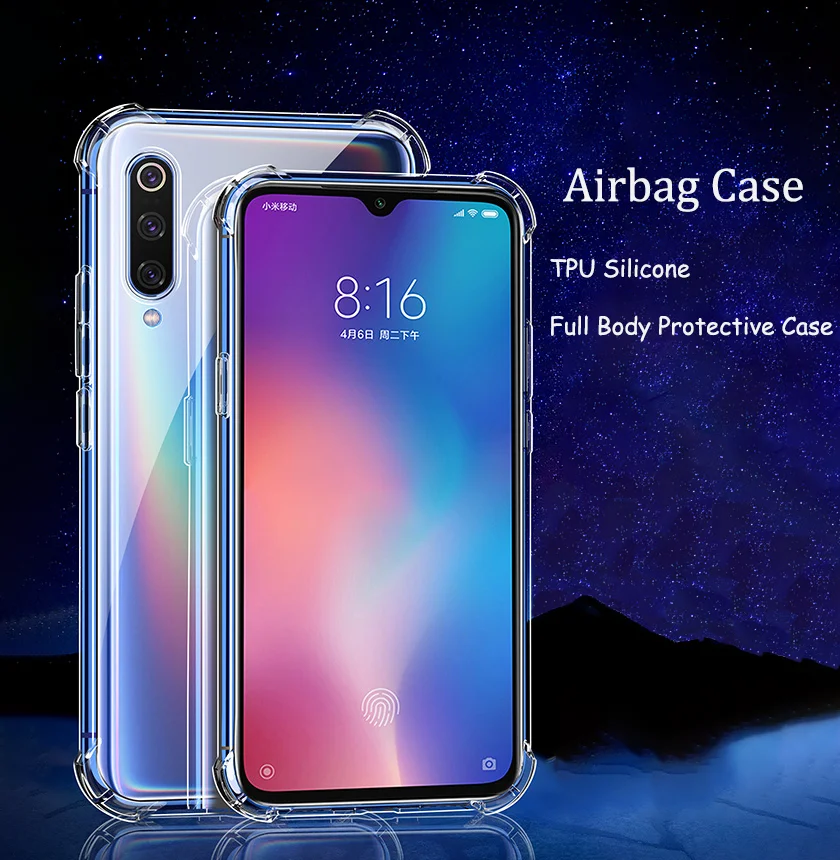 

Airbag Crystal Cover For Xiaomi Redmi 7 Y3 5 Plus 6 6A 6 Pro Note 4 4X 5 6 7 Pro 7S Mi 8 9 SE 8 Lite Play A2 Silicone Clear Case