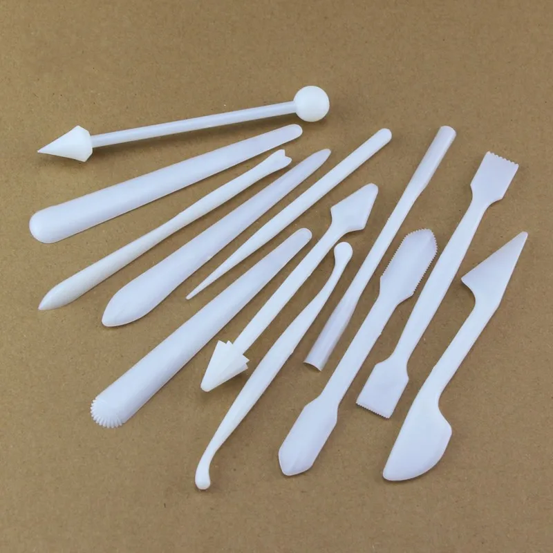 12pcs plastic Plasticine Colored Clay Tool Mold Kit Set tool Chisel DIY