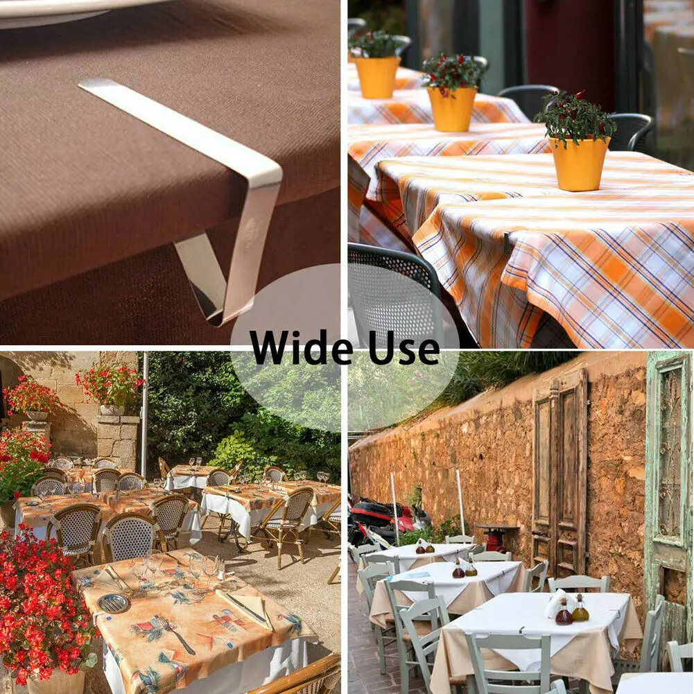 

2019 Newest Fashion 12Pcs Desk Table Cloth Tablecloth Cover Clip Clamp Holder Party Stainless Steel