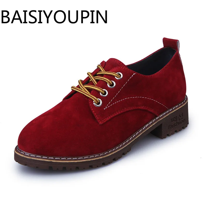 

2018 Spring Winter Women British Style Lace Up Shoes Woman Square Low Heel Platform Pure Color All Match Casual Shoes for Women