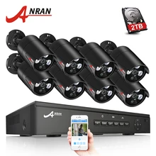 ANRAN P2P Plug and Play 1080 P HD H.264 массив инфракрасный наружный водонепроницаемый дневной и ночной режимы ip-камеры безопасности 8CH сетевой видеорегистратор POE IP CCTV Системы 2 ТБ HDD