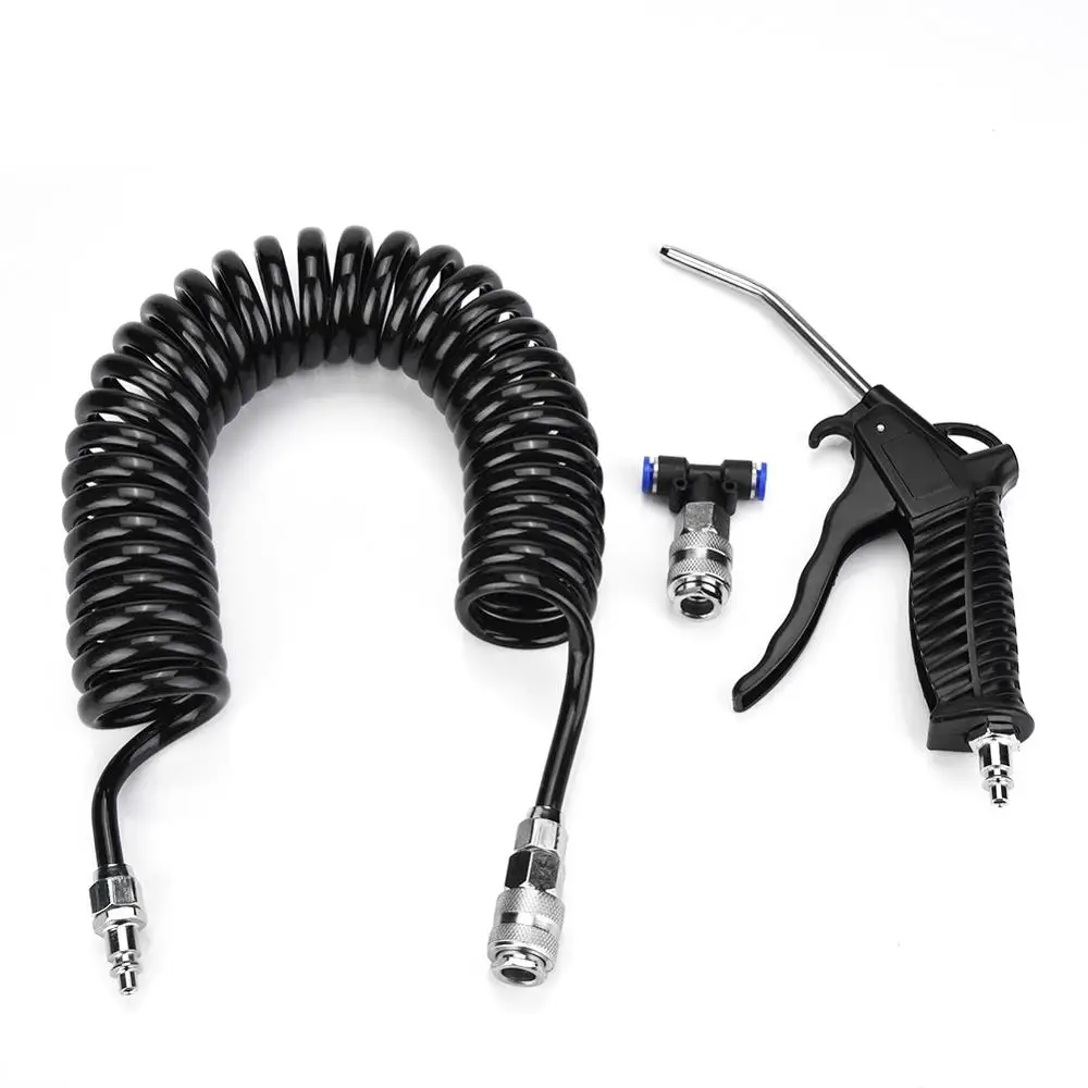 New Arrival 1 pcs Black Air Duster Gun Pneumatic Wind Blowing Kit Set With EU Connector + PU Hose Tools 3-piece | Инструменты