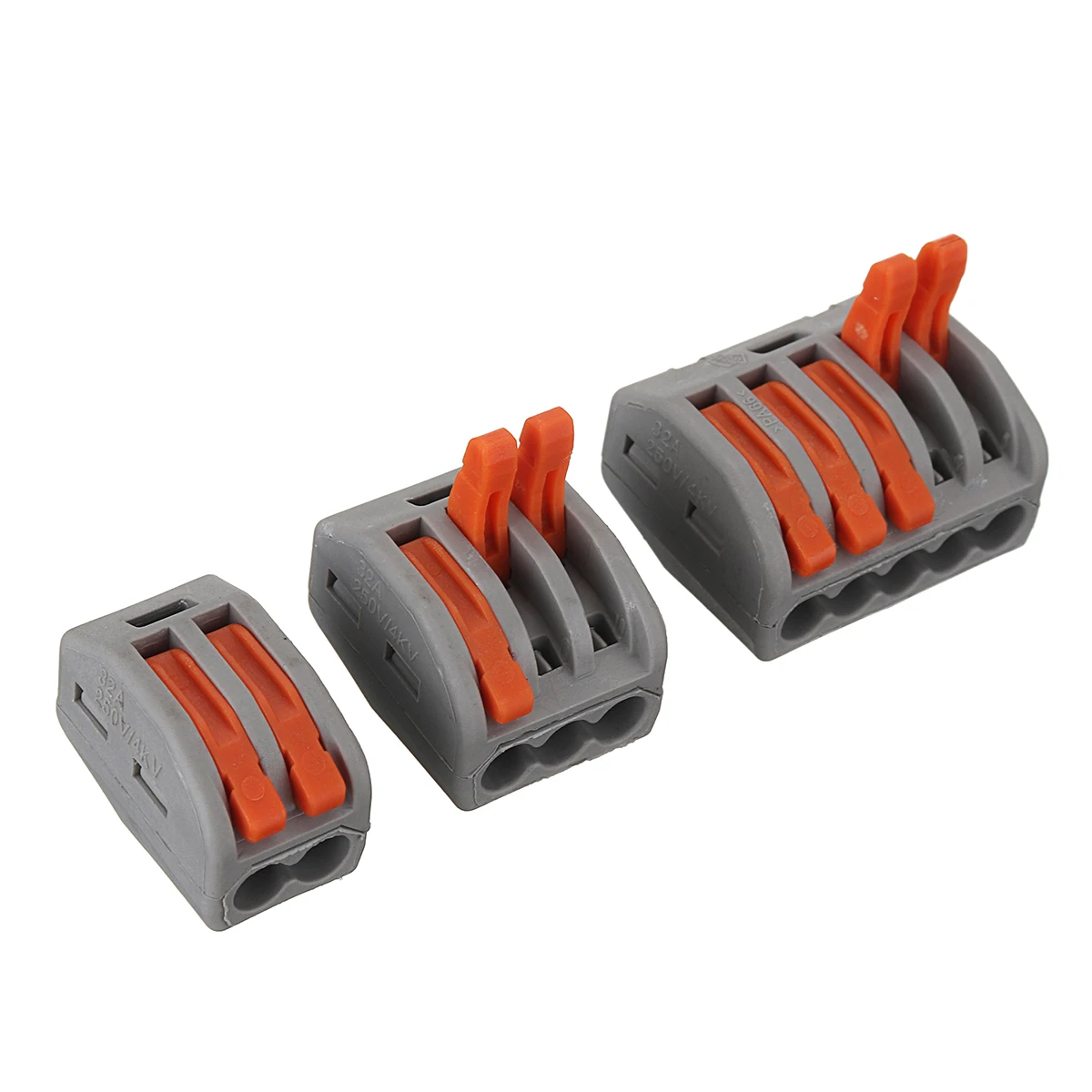  60Pcs 2/3/5 Pin Cage Holes Spring Conductor Terminal Block Electric Cable Wire Universal Fast Conne