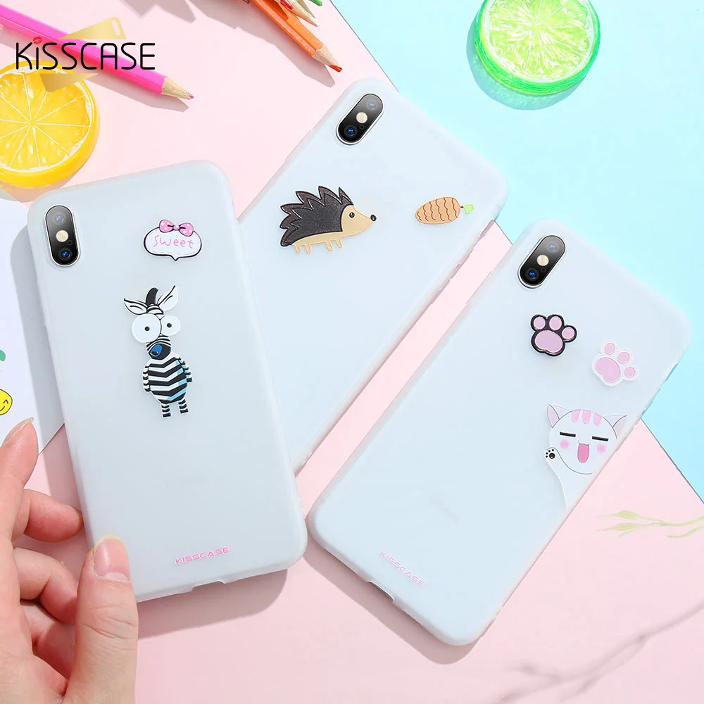 

KISSCASE Soft TPU Case For iPhone 7 8 6 5S Plus Soft Silicon Cases Cartoon Cover For iPhone XR XS X XS MAX SE Phone Accessories