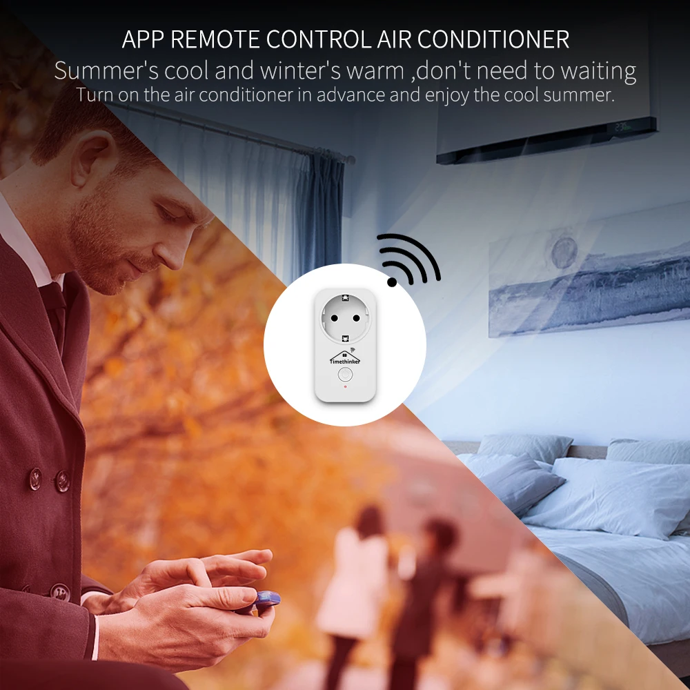  Timethinker 2Pcs Smart WiFi Plug Homekit Socket EU Adapter for Apple Homekit Siri ALexa Google Home - 32966757174