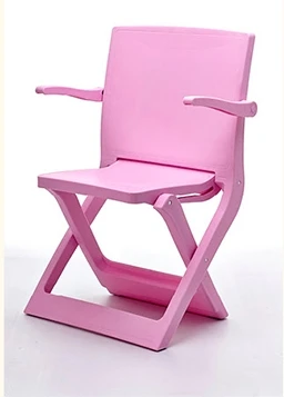 Складной стул с подлокотниками, небольшой стул, домашний портативный пластиковый стул, открытый детский складной стул для отдыха - Цвет: B