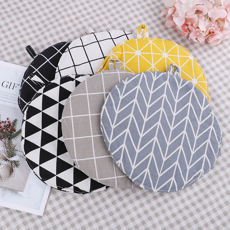 1 قطعة القطن جولة الجدول حصيرة المضادة للانزلاق العزل بوثولدير شرب الوقايات المطبخ حصيرة إناء/ قدر مكان ماتس وعاء