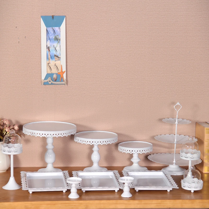 

White Wedding Dessert Tray Cake Stand Cupcake Pan Party Supply 12PCS / Set