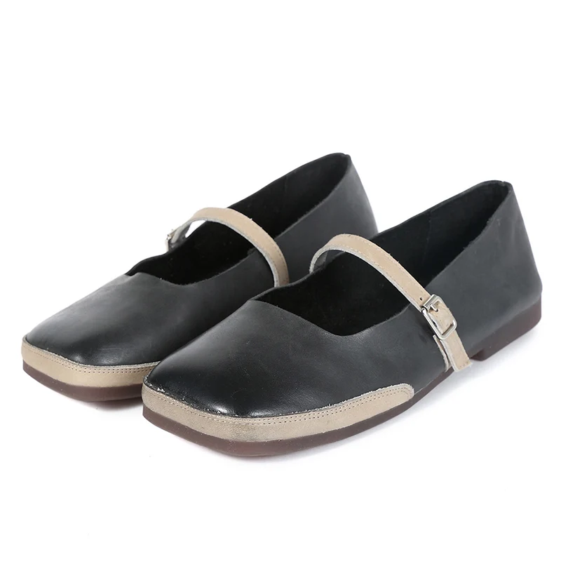 

HUIZUMEI 2019 Vintage Style Shoes For Women Shoes For Women Flat Shoes Buckle Strap Sandal