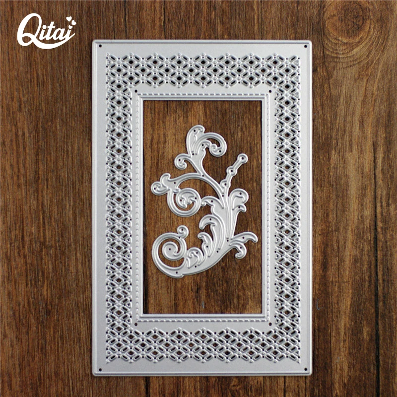 

QITAI 2pcs/pcak New Cut Dies Square Wave DIY Scrapbook Production Tool Cutting Template Wholesale Cutting Die Cutter D106