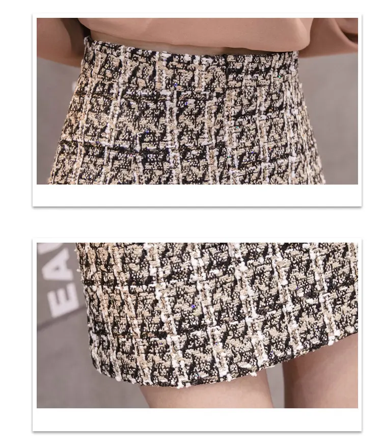 Vintage Plaid Women Skirt Winter 2019 New Fashion High Waist Skirt Ladies Woolen Skirts Jupe Femme Hiver Faldas Mujer Moda (11)