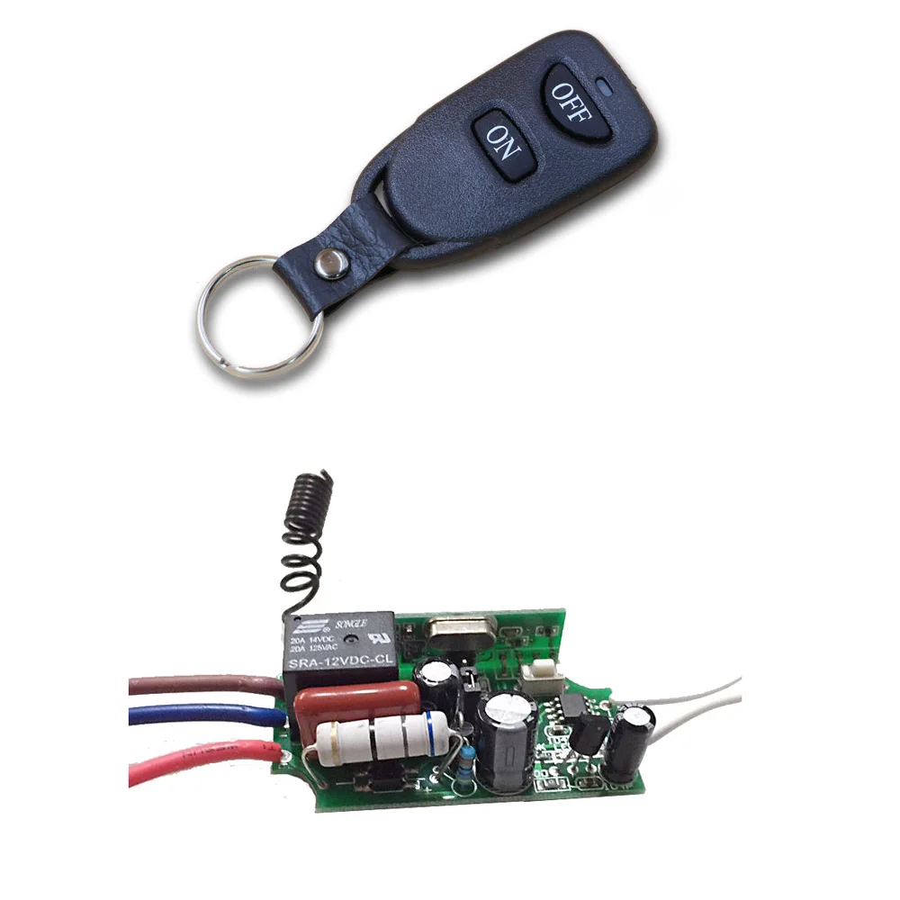 ホット販売ac220v 1chラジオコントローラーrfワイヤレスリレーリモートコントロールスイッチシステムベルトバックル送信機+受信機315/