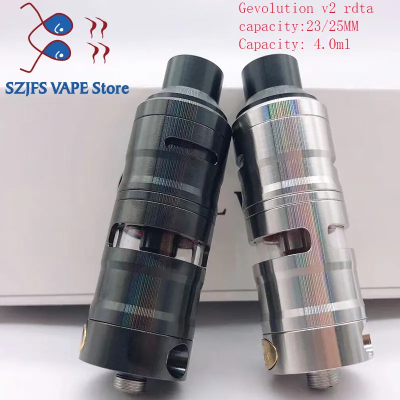 

Gevolution v2 V 2 rdta 23/25mm diameter 316 sprayer stainless steel 4ml capacity adjustable hookah Vape atomizer VS Giant V6SRTA