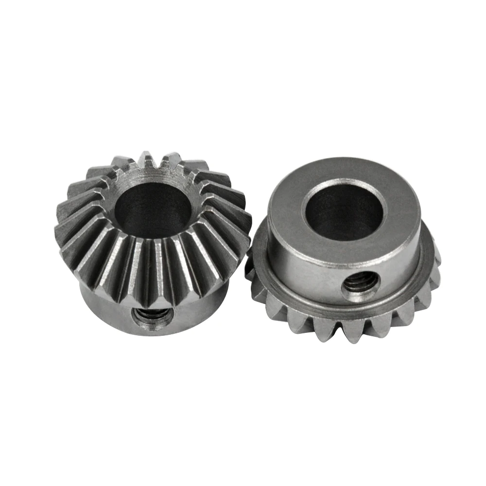 AIYIMA 2 piezas 8mm 1:1 engranaje cónico 1 módulo 20 dientes con orificio interior 8mm Unidad de 90 grados conmutación de engranajes de acero agujero de tornillo M4 AIYIMA 2 piezas 8mm 1:1 engranaje cónico 1 módulo 20 dientes con orificio interior 8mm Unidad de 90 grados conmutación de engranajes de acero agujero de tornillo M4