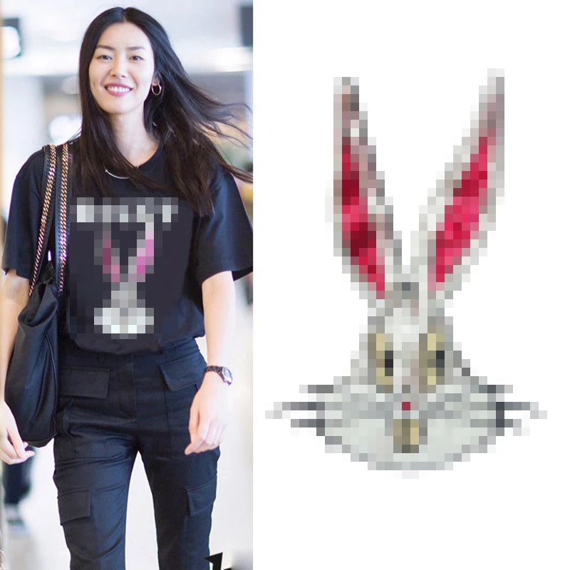 37-22CM-Rabbit-Gril-Patches-Sew-On-Fabric-Sticker-For-Clothes-Badge-Coat-Cartoon-Embroidered-Appliques