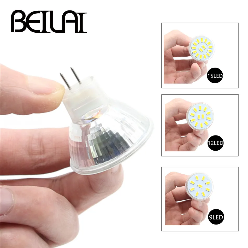 BEILAI 10PCS SMD 5730 MR11 Светодиодный точечный светильник лампы AC/DC 12V 24V лампада