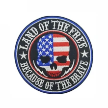 Land Of Free Custom любой логотип этикетки для одежды бренд украшение из накладок байкер рок спереди ткань наклейки Военная Униформа гладить на патч
