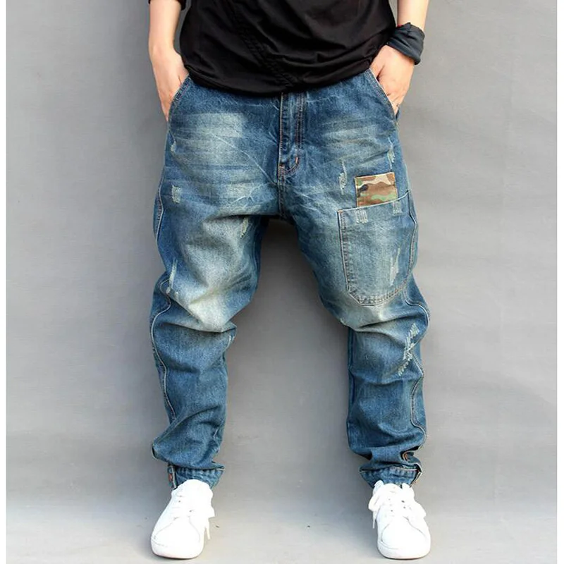Новинка, мужские спортивные штаны в стиле хип-хоп, брюки с промежностью, мужские джинсы, мужские мешковатые брюки