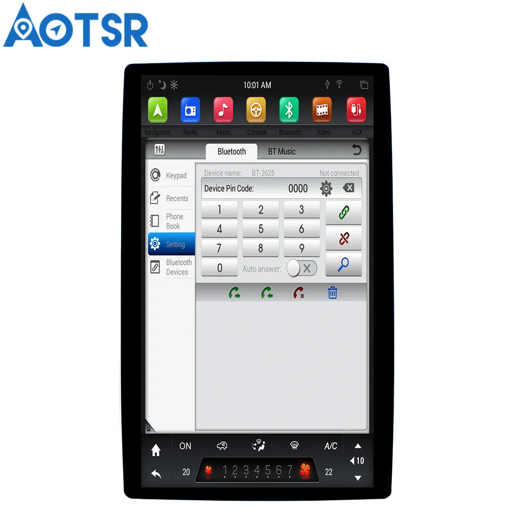 Best Aotsr 12.8" Tesla Vertical screen Android 8.1 universal car multimedia radio No DVD player For Toyota / Nissan / Suzuki / Lexus 3