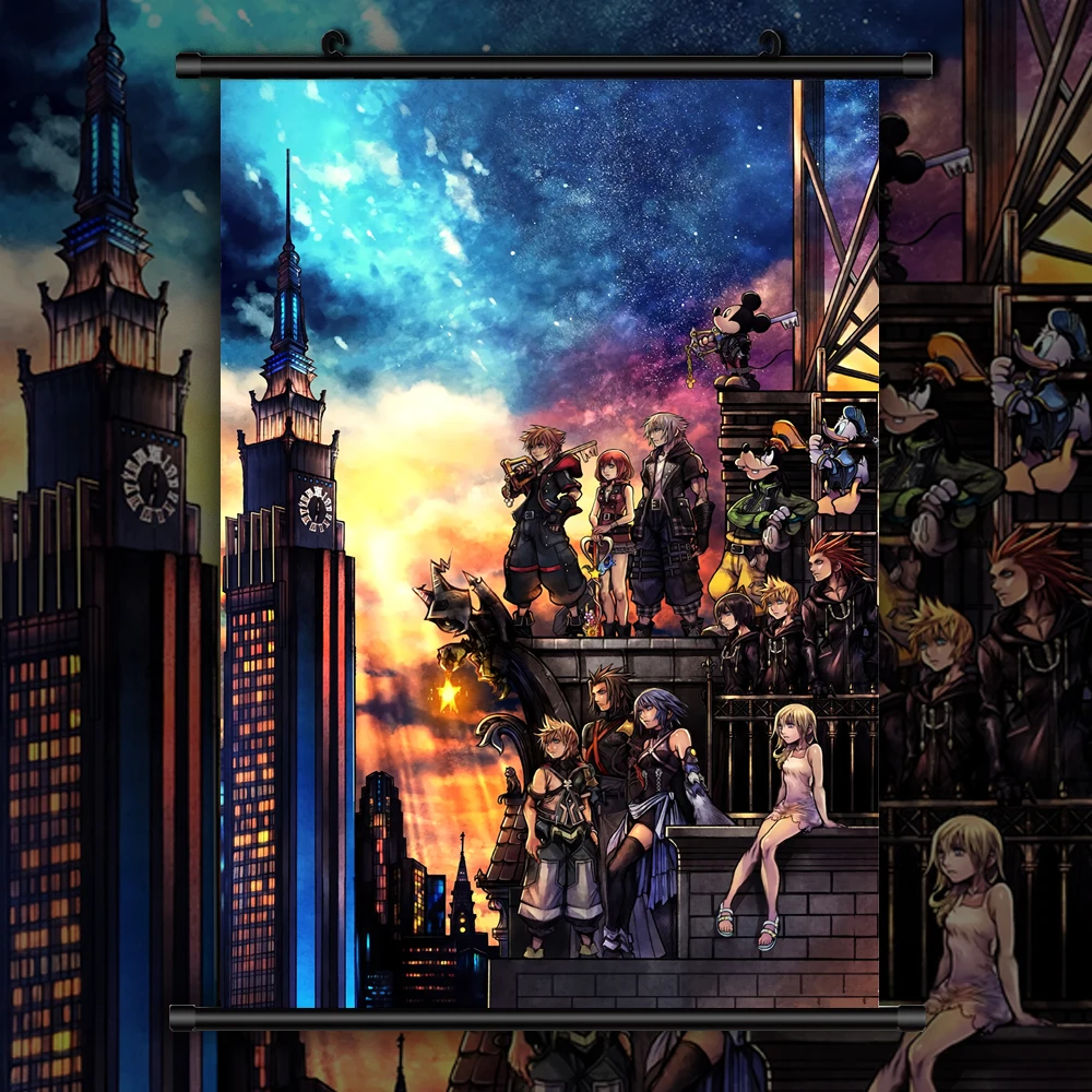 Kingdom Hearts Аниме Манга настенный плакат свиток|Рисование и каллиграфия| |