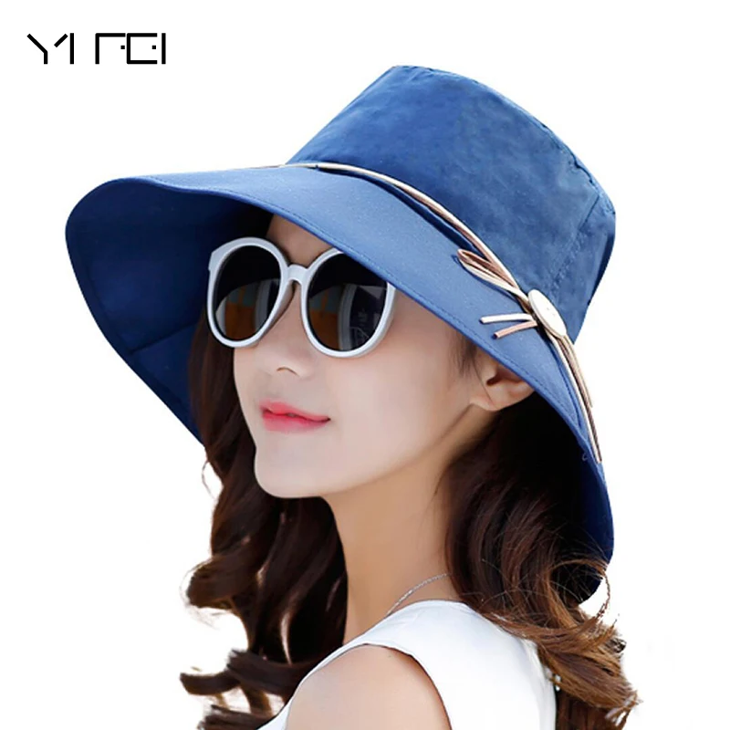 Женские шляпа от солнца с бантом дизайн Летние Пляжные шапки для рыбака анти-УФ Защита от Солнца Рыбалка Панама шляпа для девочек модные