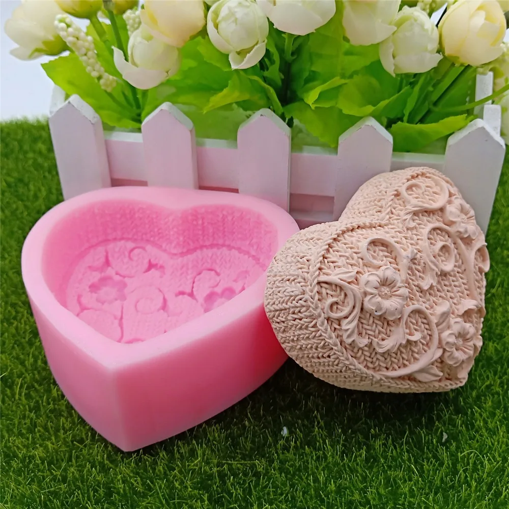 DIY дизайн сердца силиконовые формы мыла ручной работы цветок для изготовления