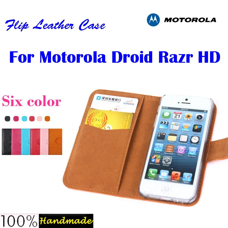 

Free shipping Flip leather case for Motorola DROID RAZR HD XT926 case with credit card slot,6 candy colors in stock