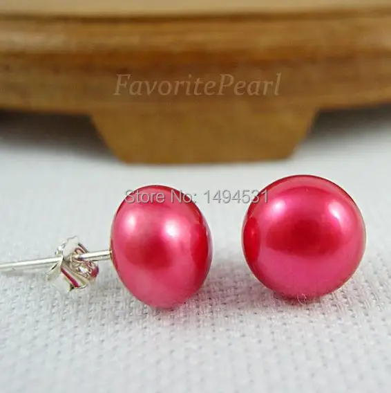 Серьги гвоздики с натуральным пресноводным жемчугом 7 8 мм|stud earrings set|earrings setwholesale