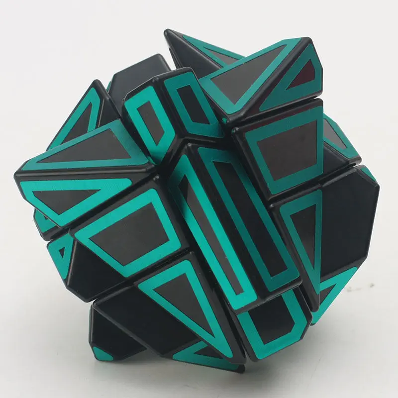 Призрак неправильный волшебный куб перекос твист наклейки-пазлы Интеллект игрушка черный зеленый Развивающие игрушки для Тренировки Мозга