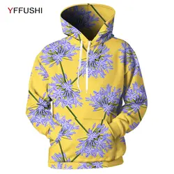 YFFUSHI с цветочным принтом для мужчин толстовка капюшоном мода дизайн 2019 новый пуловер толстовки мужской/женский Хип Хоп кофты Верхняя одежда