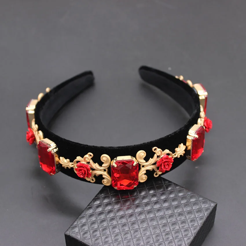 

New baroque European fashion court hair decoration retro dance hair hoop bridal hair decoration Baroque drill hair band 858