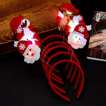 

Economical Christmas Headband Light Up Hat Glasses Pen Brooch Accessories Decoration For Party Holiday ds99