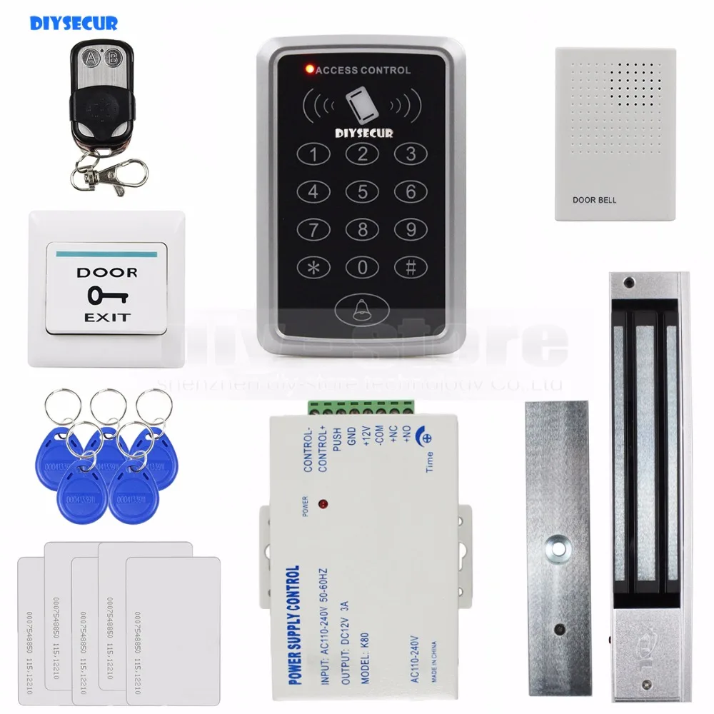 Free Shipping  DIYSECUR Full Complete Rfid Card Keypad Door Access Control System Kit + 280KG Magnetic Lock for Ho