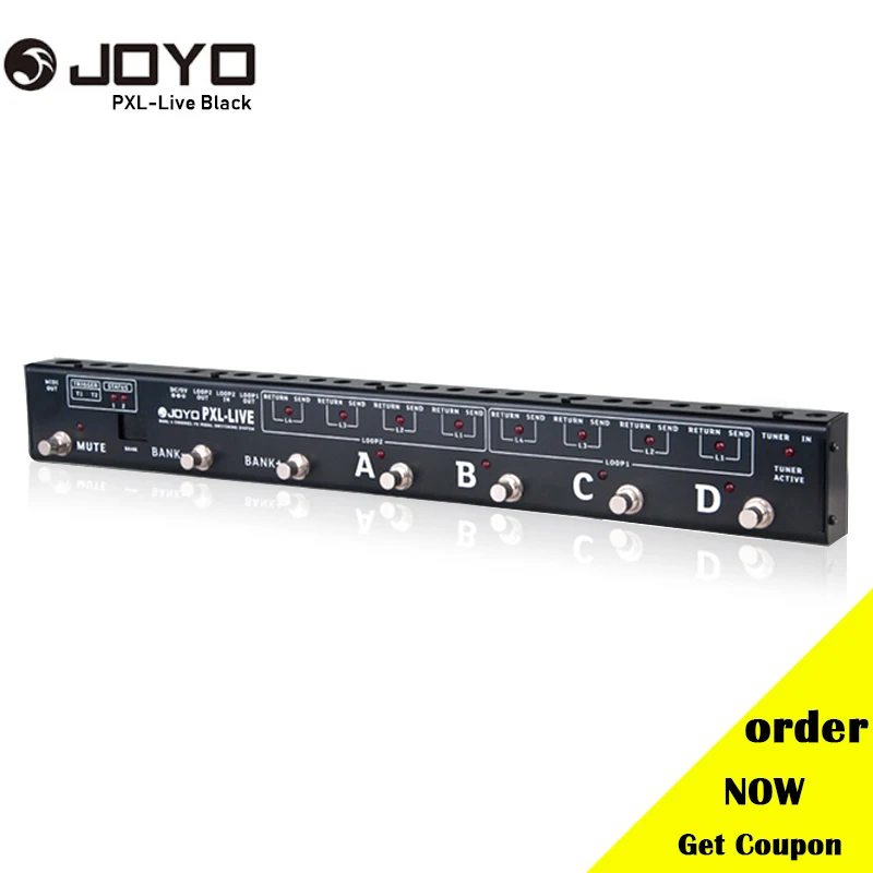 

JOYO PXL Live Programable Looper Control Station Pedal Switcher Dual 4 channel with MIDI out Buffered bypass Black