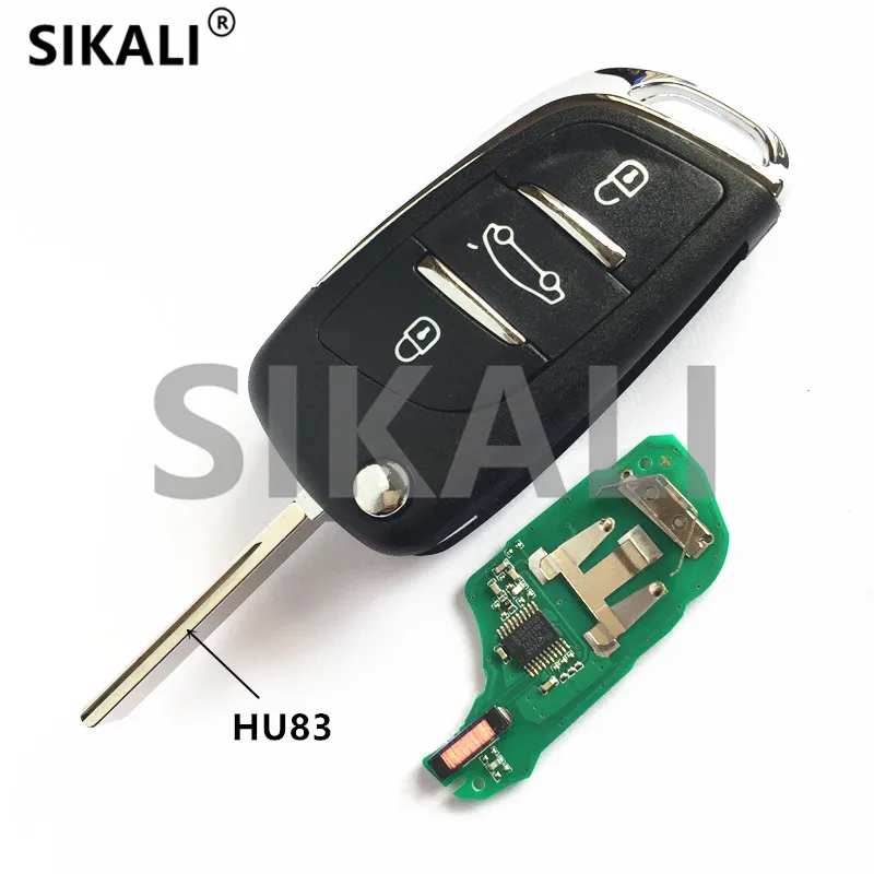 SIKALI автомобиля дистанционного ключа для peugeot 208 2008 301 508 434 МГц с чипом