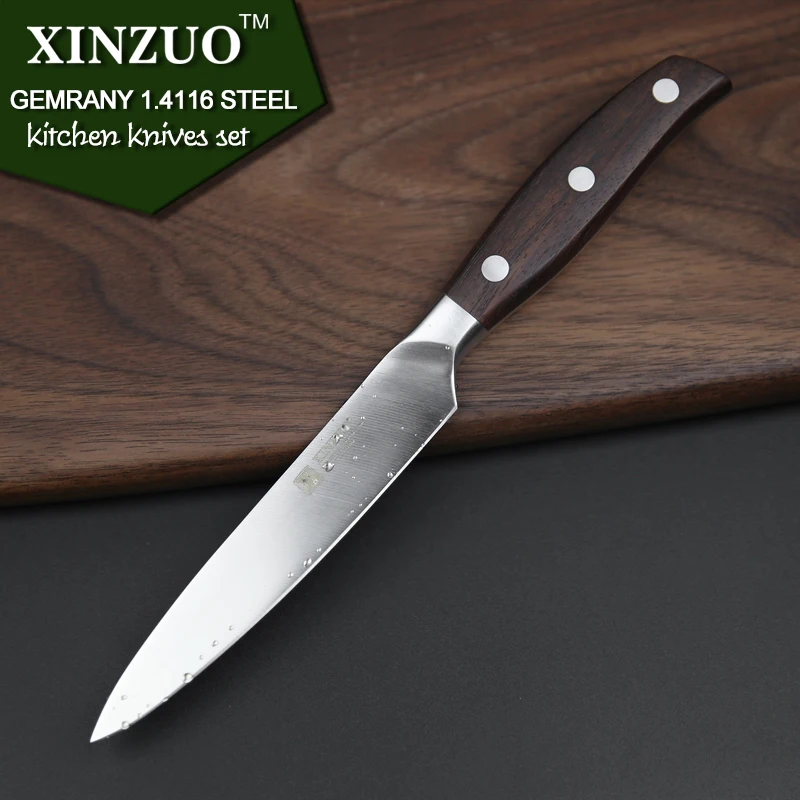  XINZUO Kitchen Tools 6 PCS Kitchen Knife Set of Utility Cleaver Chef Bread Knife High Carbon German - 32226353721