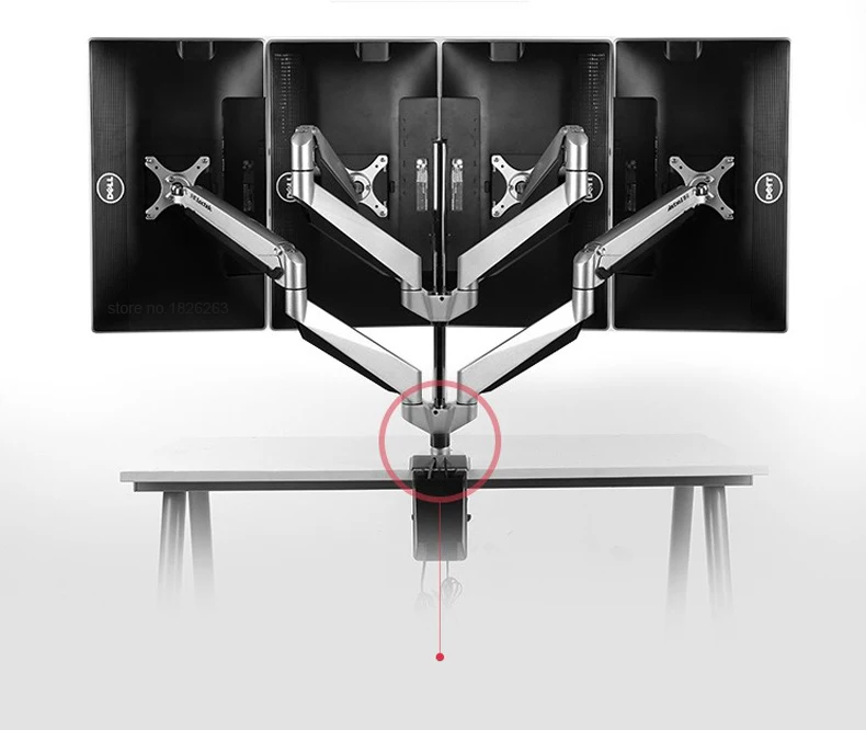 Loctek Quad-arm настольный монитор крепление 1"-24" кронштейн для монитора держатель с пневматической пружиной кронштейн с микрофоном/Аудио/usb портами D7Q