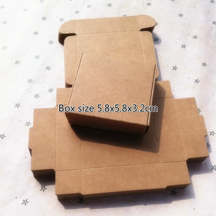 50 шт./лот: 5 8x5 8x3 2 см Ретро коричневая/черная упаковочная коробка carbod для свадебной