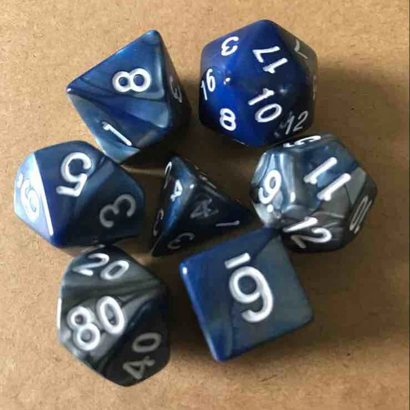 2018 шт. 7 игральные кости набор с эффектом туманности покер d & d4 d6 d8 d10 % d12 d20