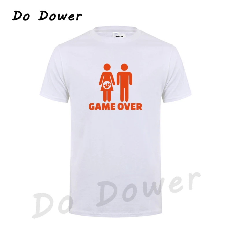 Г. Новая забавная футболка для папы новая футболка для мамы хипстерская игровая футболка для пары Харадзюку, футболки с принтом «Игра над беременностью» - Цвет: White 5