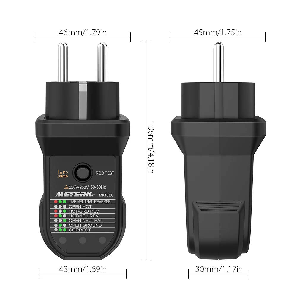 Цифровой дисплей электрическая розетка тестовая er штепсельная вилка полярность фазовый контрольный детектор на выходе тест напряжения электроскоп штепсельная вилка европейского стандарта