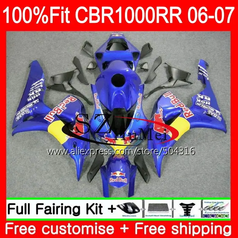 

Injection Body For HONDA CBR 1000 RR 06 07 CBR Glossy blue 1000RR 60SH13 CBR1000RR 06 07 CBR1000 RR 2006 2007 OEM Fairings kit