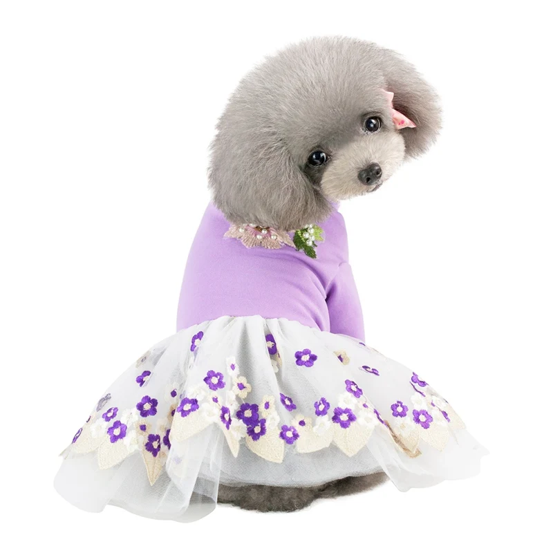 

Pet Dog Tutu Dress Dog Embroidered Skirt Clothes Puppy Dog Princess Dresses for Small to Medium Dogs Pet Apparel