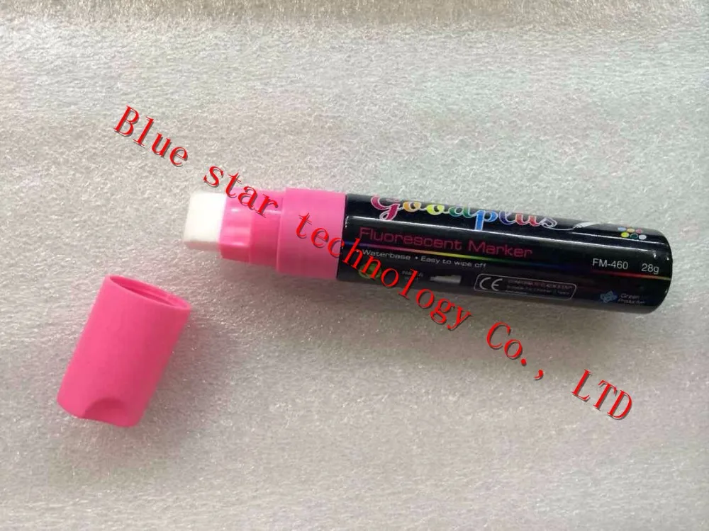 Flashcolor15 мм, белый, розовый жидкий маркер для мела, Светодиодный Маркер для письма, стеклянный маркер для окна, флуоресцентная ручка, школьная художественная живопись